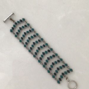 Lucky Brand Turquoise and Silver Geometric Bracelet